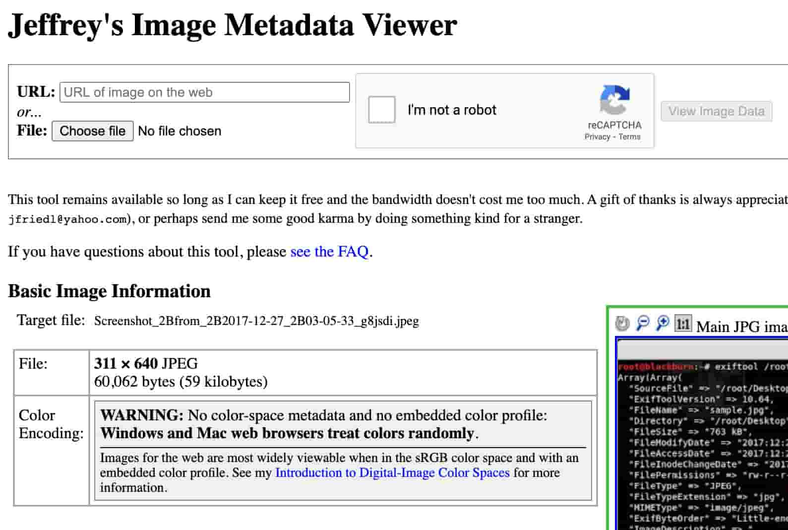 exif metadata viewer online